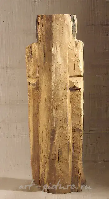 起点，1990年，木材，160×75×45厘米。现藏于俄罗斯国家博物馆，圣彼得堡。