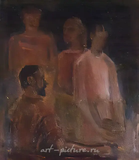 D. 沙霍夫斯基与孩子们，1978年，油画，115×100厘米。国立特列季亚科夫画廊，莫斯科。