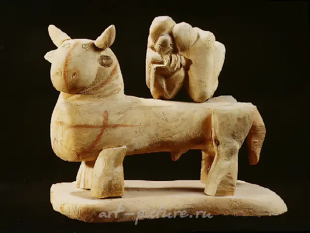 Europe on a Bull, 1978, wood, 50x61x27