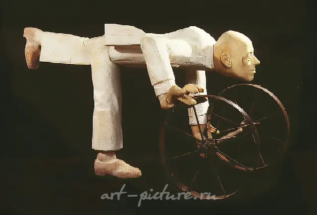 Hero (A.D. Sakharov), 1990, wood, metal, 192x108x111