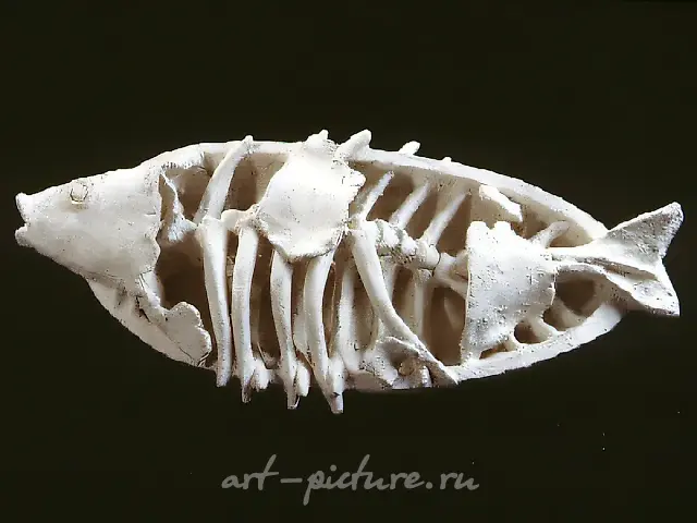 Fish III (From the Series "Russia"), 1990, chamotte, 56x26x13 Author`s property