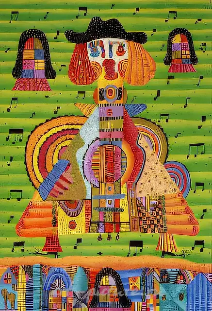 巴拉莱卡，1994年，布面油画，70×50厘米。作者自藏。