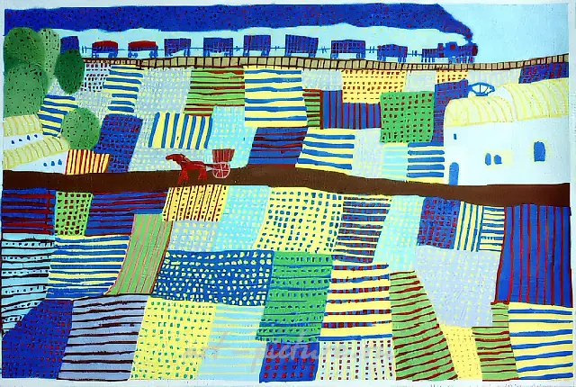 梵高。《雨后》，1990年，纸本，水粉，25×35厘米。作者自藏。