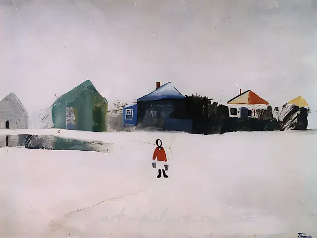 村庄，1987年，布面油画，120x150厘米。作者所有。