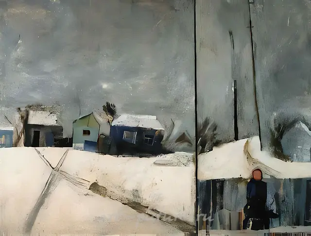 冬日，1988年，布面油画，120×150厘米。作者藏。
