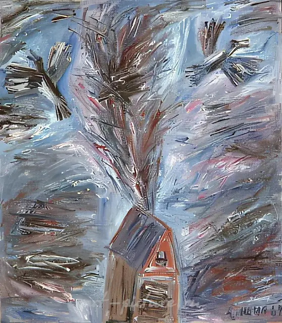 受惊的鸟，1989年，布面油画，90×80厘米。作者收藏