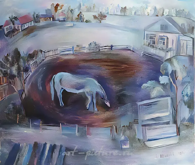 我们的马，1989年，布面油画，150×180厘米。作者自藏。