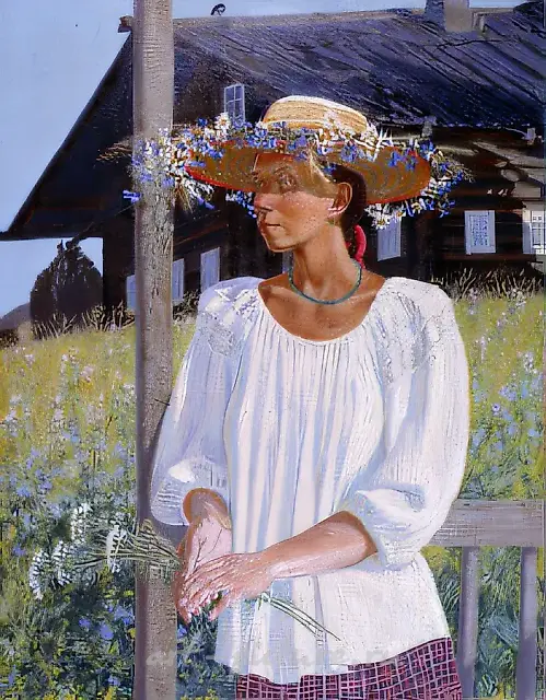 维拉·乌沙科娃肖像，1990年，布面油画，99×80厘米。作者自藏。