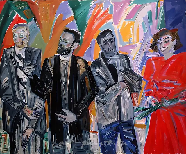 Vernissage, 1989, canvas, oil, 145x176. Private collection
