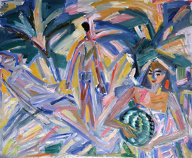 Summer in Koktebel, 1989, canvas, oil, 130x160