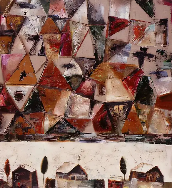 Landscape with a Rag Blanket, 1991, canvas, oil, 90x100 Private collection. Brazil