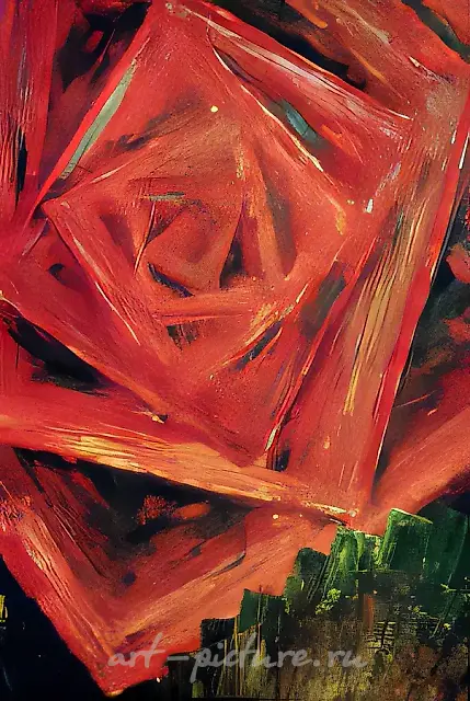 方形玫瑰，1989年，布面油画，100×80厘米