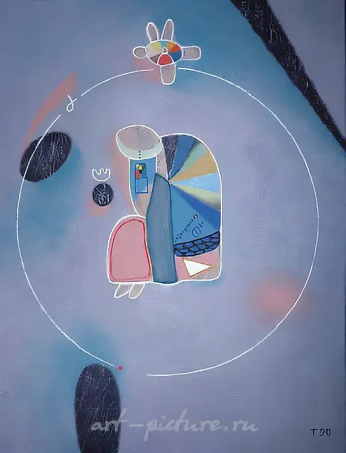 圆圈中的人，1989年，布面油画，180×140厘米。作者自藏。