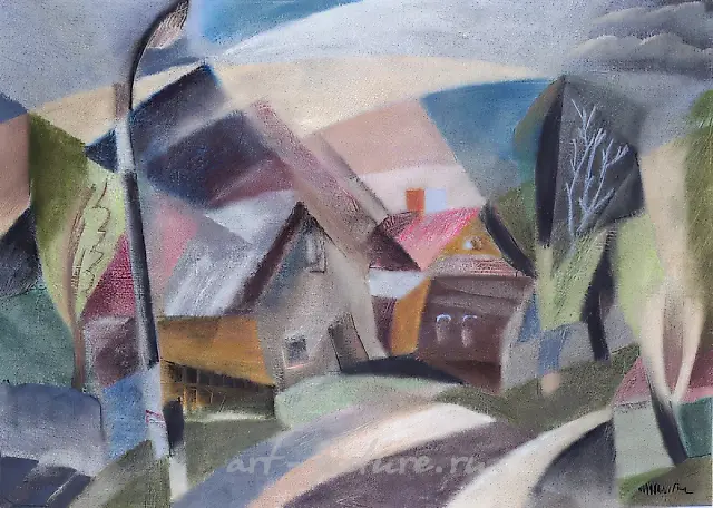Town of Gorokhovets, 1992, paper, pastel, 40x60