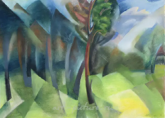 Glade in a Forest, 1993, paper, pastel, 40x60