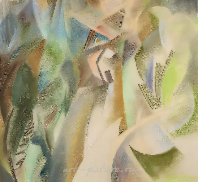 Pink House, 1991, paper, pastel, 40x45