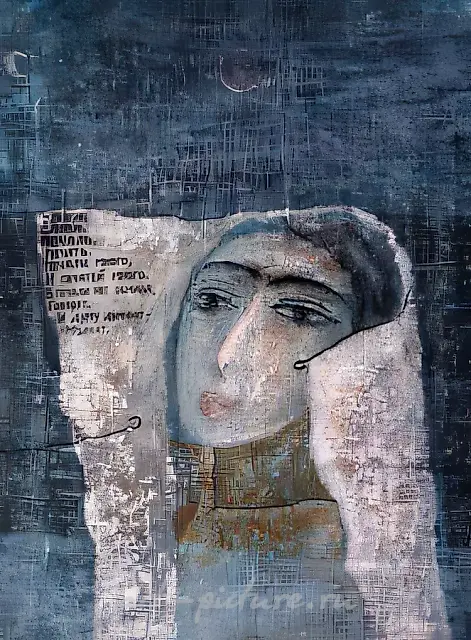 Poems, 1987, canvas on cardboard, oil, 70x50