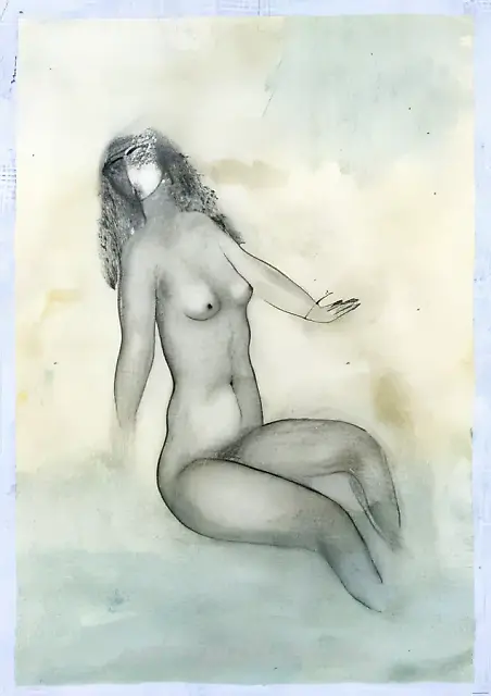 Ню I, 1980, бумага, картон, темпера, 65х50