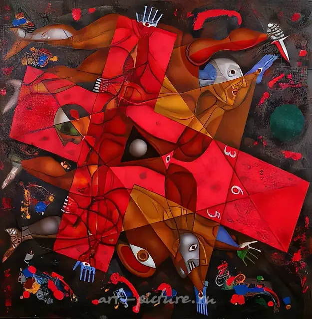 《33年》，1993年，布面油画，140x140厘米