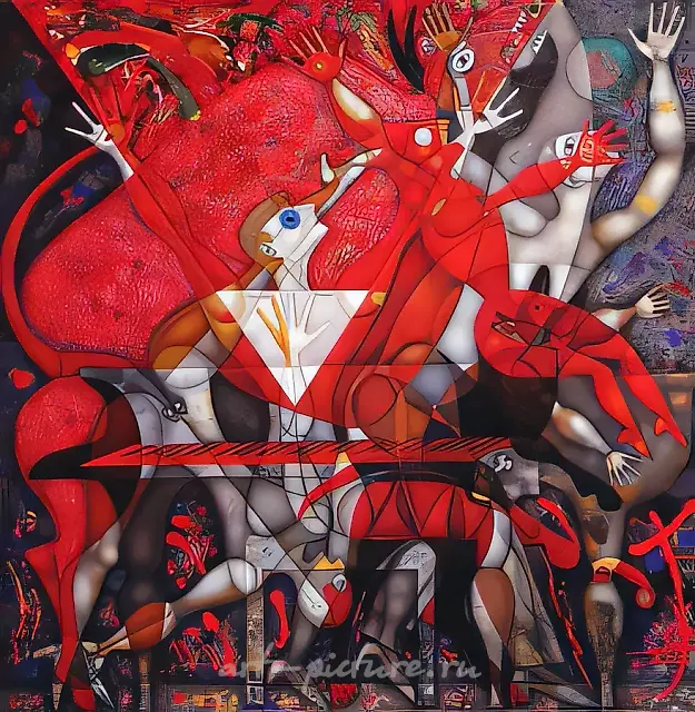 音乐会-1，1990，布面油画，190×190