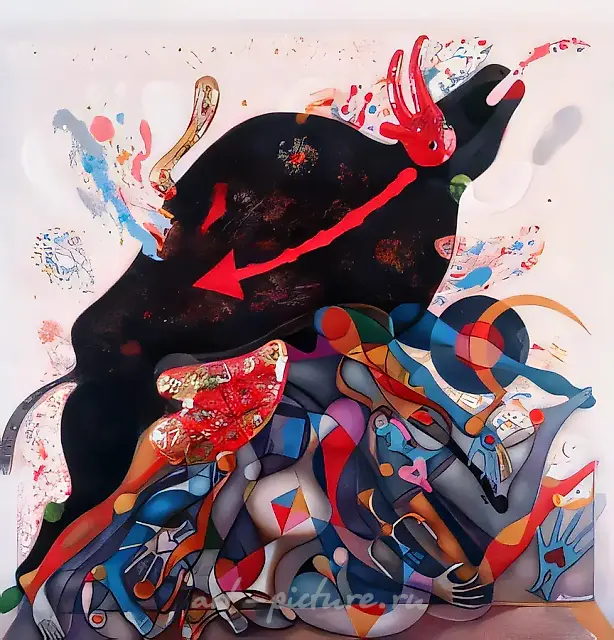 黑牛，1989年，布面油画，190×170