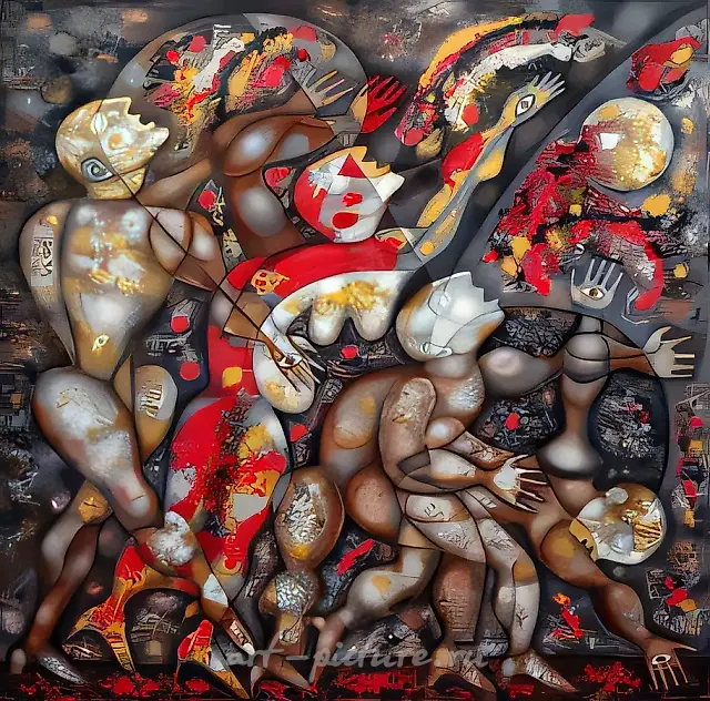 盲人，1992年，布面油画，140×140cm