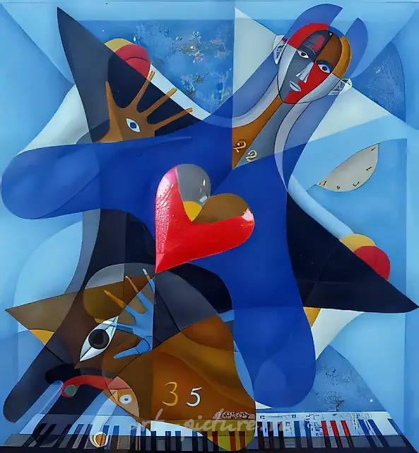 爱欲・哲学・神爱，1989年，布面油画，114×110
