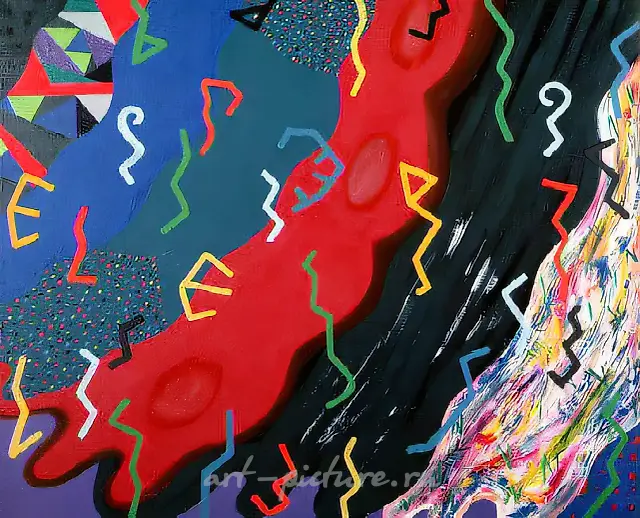 构图，1991年，布面油画，120×160。作者自藏。