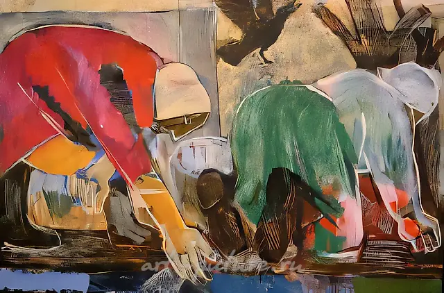 特鲁别日河。秋天。（双联画右侧），1987年，布面油画，80×120厘米。作者私人藏品。