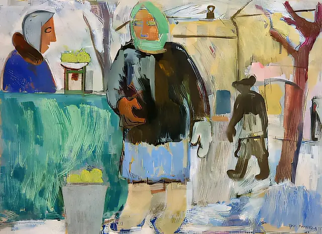 最后的安托诺夫卡。塔鲁萨，1987年，布面油画，71.5×100厘米。莫斯科艺术家联盟藏