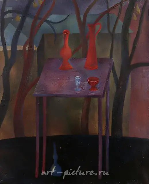 春天静物，1992年，布面油画，50×35厘米。"Art Modern"画廊藏品。莫斯科。