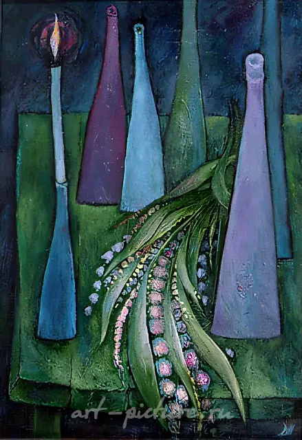 圣诞静物，1991年，布面油画，100x80厘米。“Mistral” 画廊藏，伦敦。