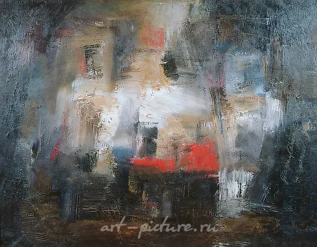 Красное и белое, 1992, холст, масло, 80х100. Частная коллекция