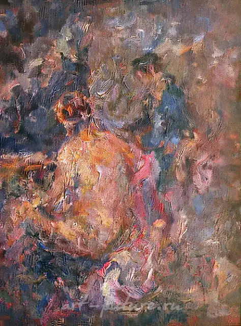 室内裸女，1970年，布面油画，90×70厘米。作者自藏。