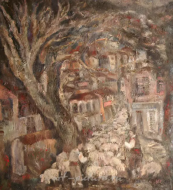 羊群，1980年，布面油画，120×100厘米。私人收藏。