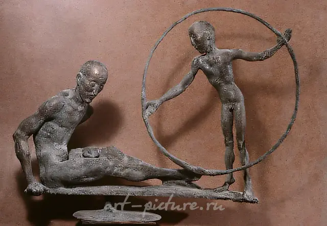 Дед и внук, 1987, бронза, 130х180х180 Собственность Болгарской национальной галереи. София.