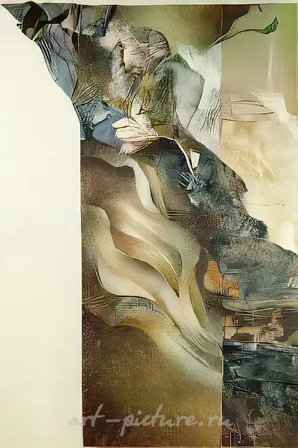 Wings for a Flight (diptych, the left side), 1991, textile, aurthor`s technique, painting, weaving, 250x200 Private collection. Italy
