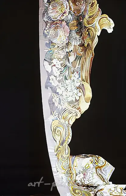 Detail for Theatre Curtain, 1995, painting on silk, hand quilted, 100 x 100 m Theatre in Palace Kremlin