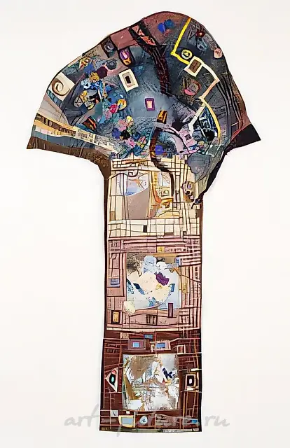 Fountain of sadness, 1997, mixed materials, painting on silk, stitched, 180 x 106 cm Private collection, USA
