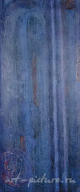 Ночной дождь, 1986, холст, масло, 100х45 Собственность автора