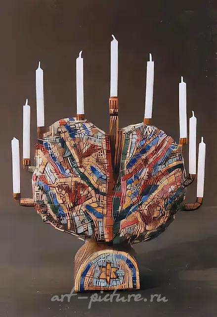 Minora, 1994, wood, mosaic, 50x50 Private collection. USA