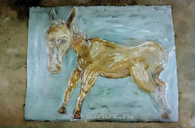 Small Donkey, 1983, ruberoid, oil, 40x50