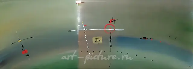 Terra incognita №3，1990年，纸本，水粉，35×94。作者自藏。