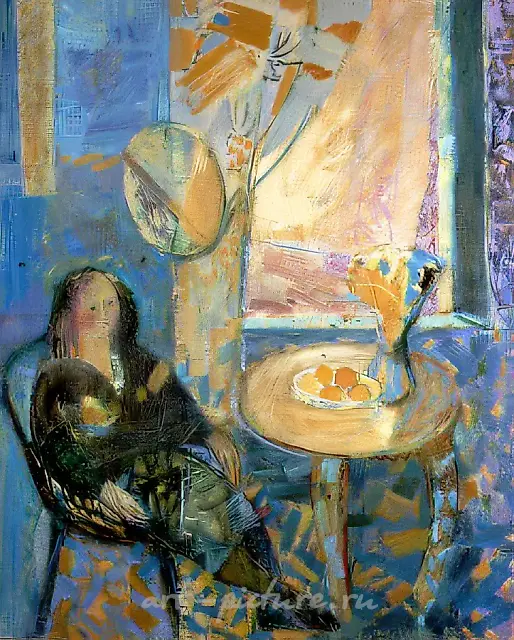 Tarusskii Blue Interior, 1990, canvas, oil, 100x80 Private collection. Berlin