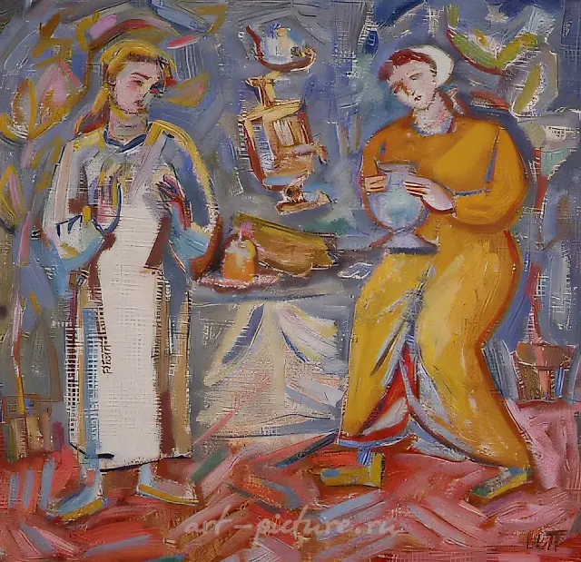 Feast. Easter, 1988, canvas, oil, 50x50 Author`s property