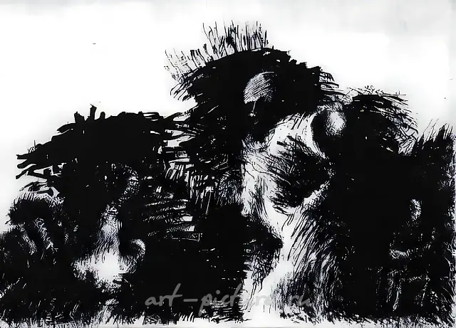 From the Series "Ascending Simple Truths". Sheet 7, 1983, paper, indian ink, 61x65 Private collection. Spain