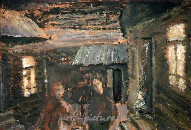 Теплый летний вечер, 1973, оргалит, масло, 60х86 Собственность автора