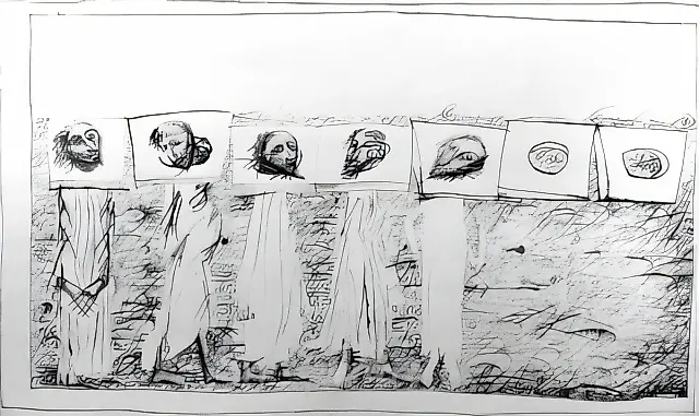 From the Series "Patience", 1965, paper, indian ink, 83x51 Private collection. Russia