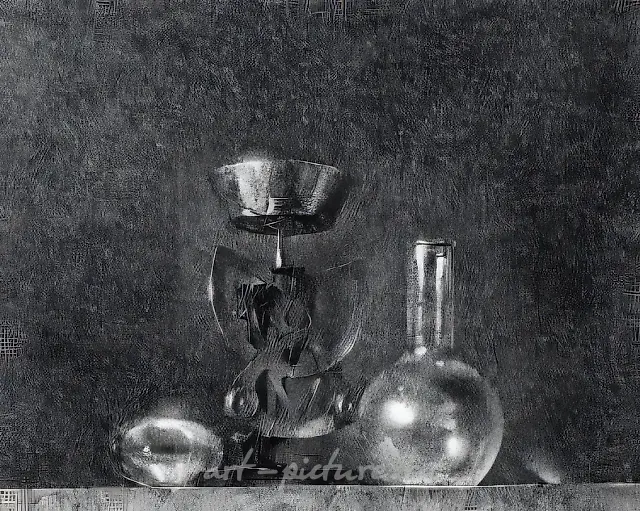 静物与天平，1991年，纸本，墨水，钢笔，31×36厘米 作者自藏