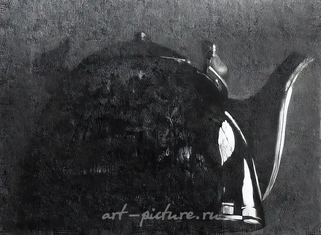 老茶壶，1992年，纸本，墨水，钢笔，42×37厘米。"Art Modern"画廊藏。莫斯科。